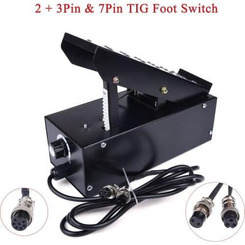 2+3/7 Pins Foot Pedal Power Amperage Controller Current Stepless Adjustable Switch For TIG ATGW Spot Weldding IGBT Machine
