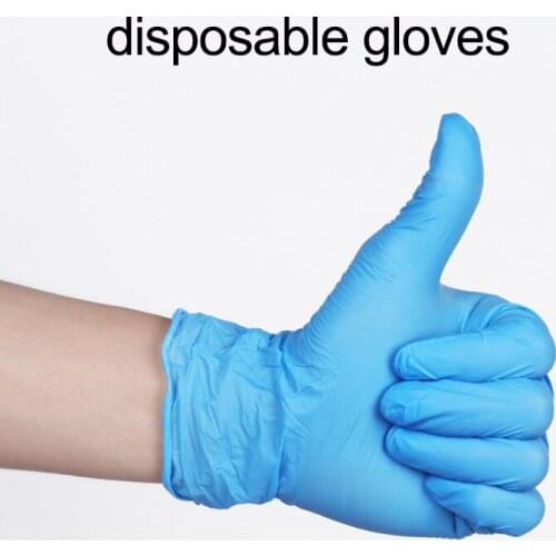 100pcs/box Disposable NBR Gloves S/M/L Blue Latex Nitrile Cleaning Glove White Home Rubber Glove Tattoo Supply For Protect Hands