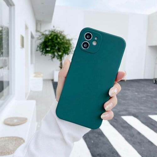 Square Frame Solid Color Phone Case for HUAWEI MATE 40 MATE 30PRO MATE20 Soft Silicone Full Protection