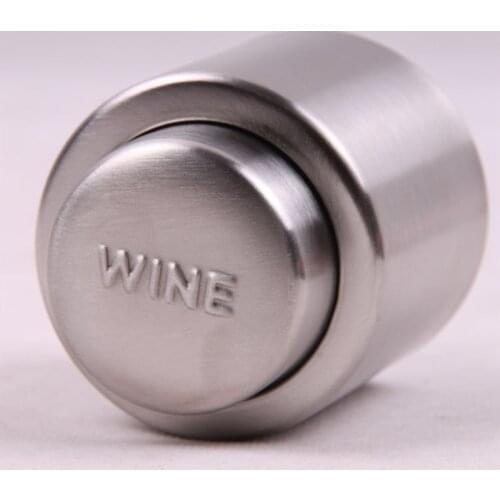 1pc Stainless Steel Wine Stopper Red Wine/Champagne Push TypeVacuum Seal Sealant Pump Cap Sealer Bottle Cover Kitchen Bar Tools