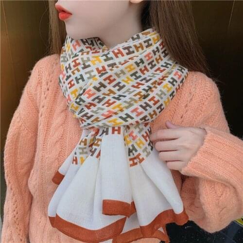 Cotton and Linen Silk Scarf. Womens Spring and Autumn Korean Version of A Versatile Long Scarf.Thin Foreign Style Fashion Shawl