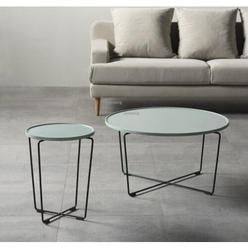 Nordic Coffee Table Combination Modern Minimalist Living Room Creative Furniture Designer Iron Coffee Table Small Apartment