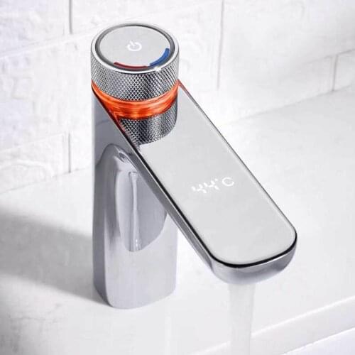 Intelligent LED Digital Temperature Basin Faucet Brass Mixer Hot Cold Sink Splash Proof Tap Bathroom Accessories Water Saving