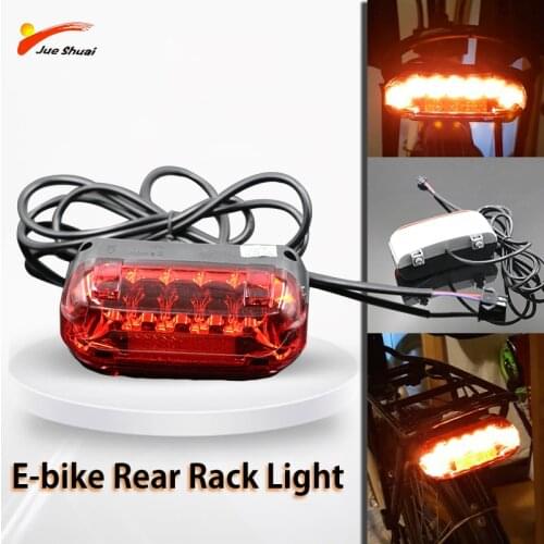 Red Rear E-bike Light on Rear Rack Carrier Long Wire Cable 36V 48v Electric Bike Light Lamp Cycling E bike accessories