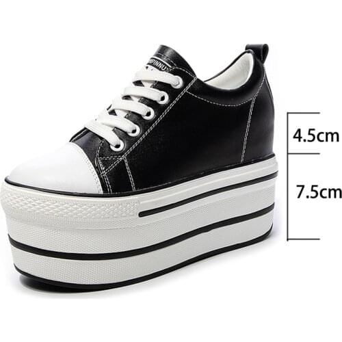 Krasovki Womens Flat Shoes Autumn Platform Heel Shoes Thick Inner Height Increase High Round Toe Fashion Breathable Women Shoes