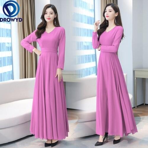 Autumn Winter Vintage Chiffon Boho Midi Dress 2021 Sexy V-neck Casual Maxi Dress Women Bodycon Party Long Sleeve Black Vestidos