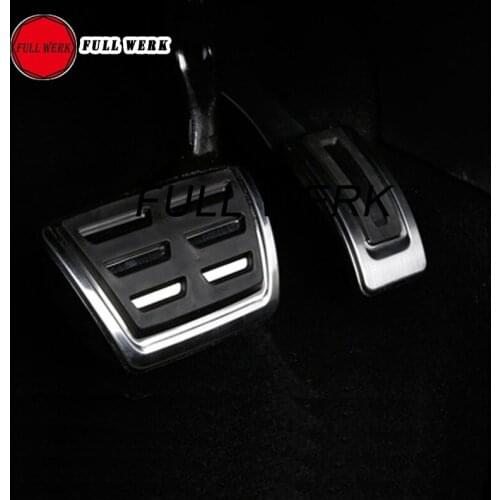 1 Set Aluminum Rubber Car Accelerator Pedal Cover for 2017-2020 Skoda Kodiaq and GT Interior Accessories No Drilling