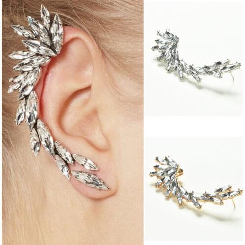 1x Crystal Rhinestone Ear Cuff Wrap Stud For Women Girl Trendy Earrings Jewelry