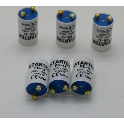 10pcs/lot Fluorescent starter Environment-friendly flame-retardant copper 4-80W 220V/240V LED safe starter