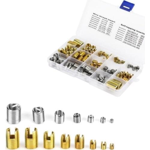 116PCS/Box M 3-M12 carbon Steel Self Tapping Thread Slotted Inserts Set Thread Repair Tools set Thread Inserts kit