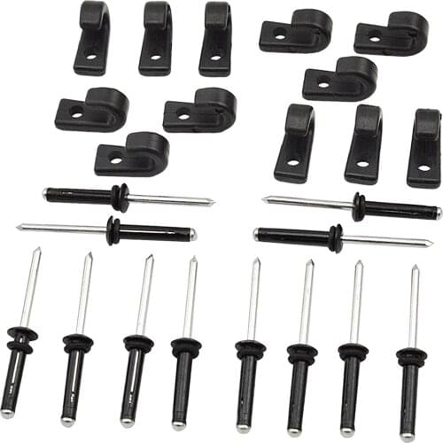 12 Pcs J-Hooks & 12 Pcs Rivets - Lashing Hooks for Kayak, Canoe, Paddle Board
