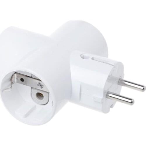 16A 250V EU Standard Convert Socket with 3 Outlets Ceramics Travel Socket Power Adapter Conversion Socket A5YD