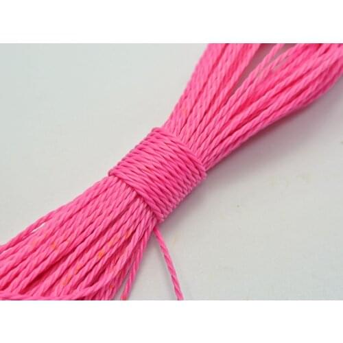 50 Meters Bright Pink Waxed Polyester Twisted Cord String Thread Line 1mm