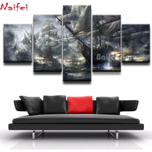 5d diamond painting Retro Sailing boat on the sea diamond mosaic stitch cross diamond embroidery full Square round drill 5 piece