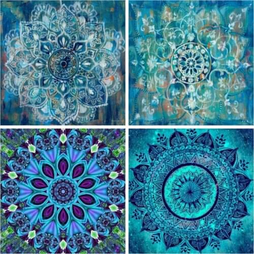 Huacan Diamond Painting New Arrival Mandala Flower Home Decor Diamond Embroidery Mosaic Fantasy Floral Crystal Gift