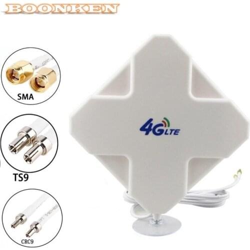 High Gain Antennas 3G 4G LTE Mimo Antenna 35dBi Dual TS9 CRC9 SMA for Huawei ZTE for 4G Modem Router Signal Amplifier 2M Cable