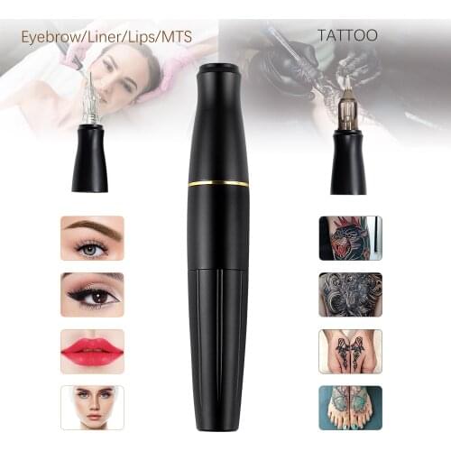 Tattoo Gun Pen Dual Use Permanent Makeup Machine Rotary Tattoo Machine with Cartridges Tattoo Body Art Coreless Motor