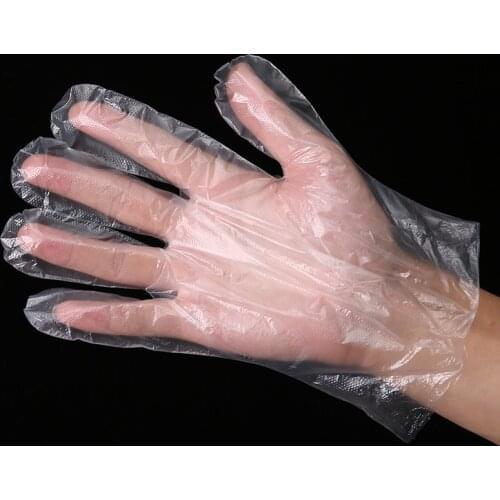 200Pcs/100Pcs Plastic Large Disposable Polyethylene Clear Gloves Food Dealing Cooking Cleaning Kitchen Restaurant BBQ Accessory