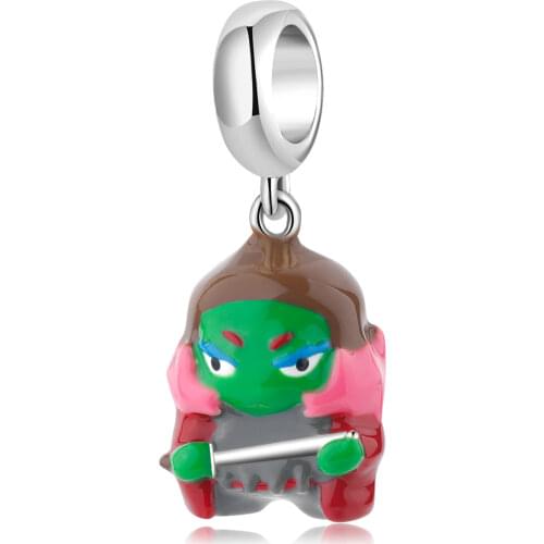 AGATA Original Charms Pendant 925 Silver Guardians of the Galaxy Gamora Enamel Beads Fit Original Pandora Bracelet Jewelry