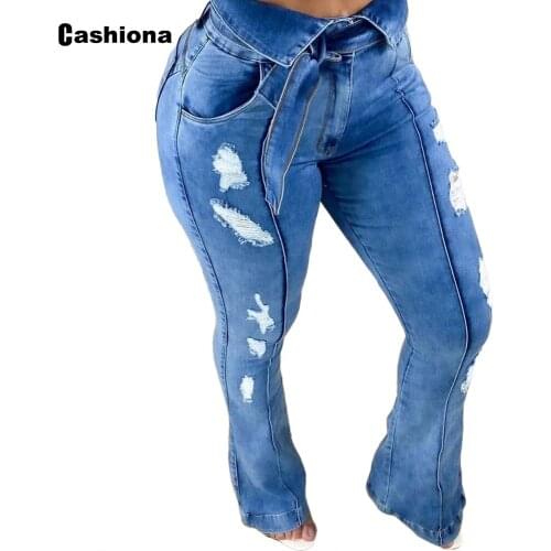Cashiona Womens Ripped Jeans