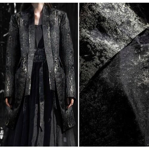 Black gilt double-sided gradient jacquard retro texture creative clothing fabric