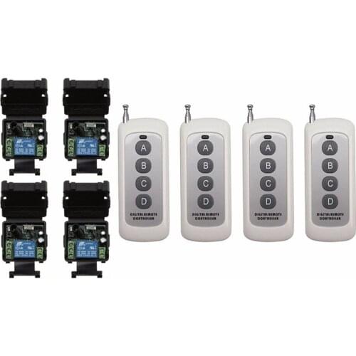 DC 12V 1CH RF Wireless Remote Control System transmitter+receiver universal gate remote control /radio receiver lamp/ window
