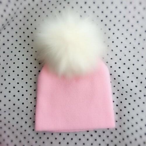 Children infant toddler baby knitting winter hat cap for girls boys kids fox faux fur pompom beanies casual skullies for kids