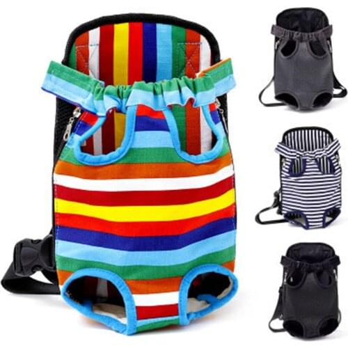 Breathable Pet Dog Cat Outdoor Carrier Bag Puppy Front Bag Double Shoulder Five Holes Carrier Handbag Front Chest Mesh Backpack