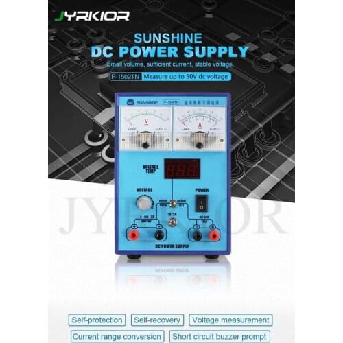 Jyrkior P-1502TN Communication Maintenance Power Supply 15V2A Adjustable Constant Temperature DC Voltage and Current Measurement