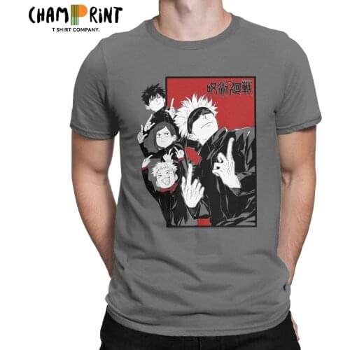 Jujutsu Kaisen Satoru Gojo T-Shirts Men Novelty 100% Cotton Tees Round Collar Short Sleeve T Shirts 4XL 5XL Clothing