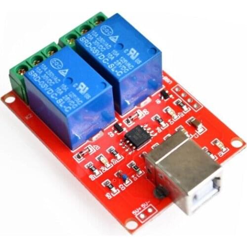 Drop 2 Channel USB Relay Module Programmable Computer Control For Smart Home DC 5V