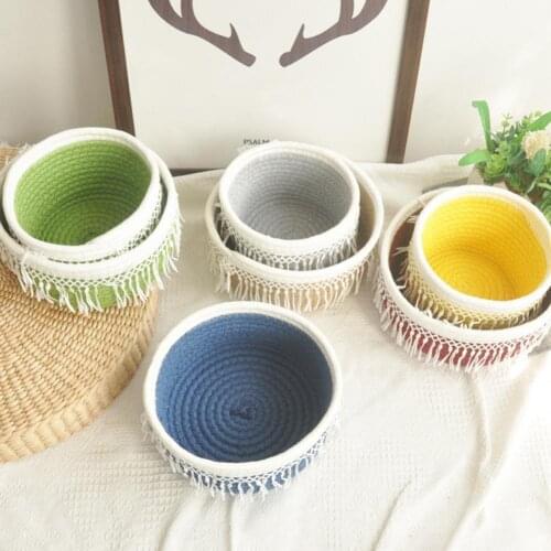 Storage Basket No Sharp Corners Large Capacity Cotton Line Towels Small Handmade Debris Sundries Baskets Fashion Accessory Box