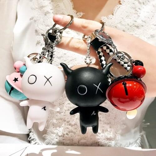 Creative Cartoon O X Doll Key Chain Cute Anime O X Key Chain Pendant for Children Bag Keyring Gifts Lovers Bag Pendant Wholesale