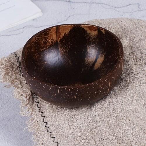 Creative Natural Coconut Bowl Eco Friendly Soup Salad Noodle Rice Bowl Wooden Fruit Bowls Handicraft Art Work Decoration