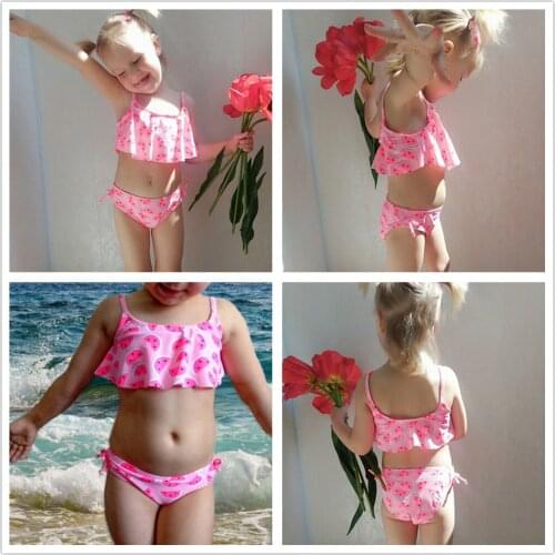 2~7Y Toddler Baby Girls swimsuit High quality Girls swimwear Ruffle Children Swimwear Kids Beachwear Biquini Infantil-ST108NEW