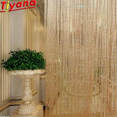Line Screens Curtain Rare Flat Silver Ribbon Door String Curtain Thread Fringe Window Panel Room Divider Strip Tassel WP246 *15