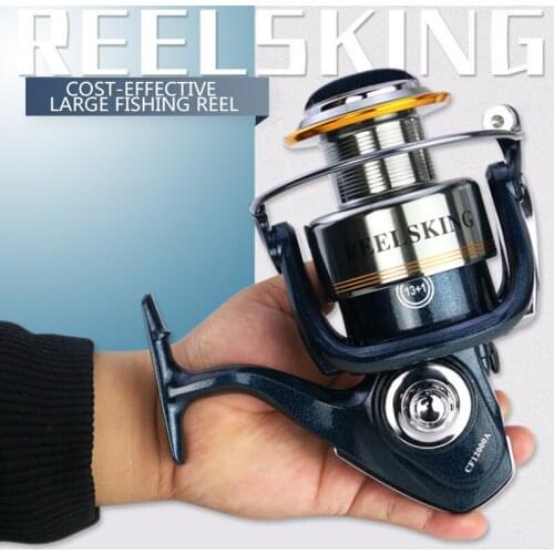 Yumoshi CF 10000-12000 30kg Max Drag Mteal 5.2:1 Metal Spinning Fishing Reel Carp Wheel CNC Full Metal 14BB