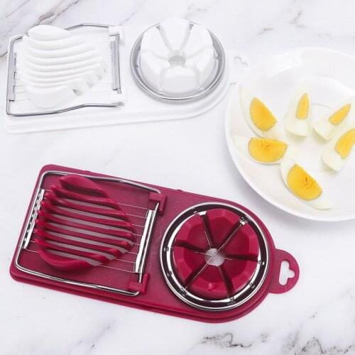 Multifunctional Egg Cutter Stainless Steel 2in Cut Plastic Slicer Creative Tools Sectioner Cutter Luncheon Cutter Kitchen Gadget