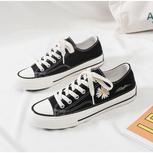 Model Low-Top Daisy Canvas Shoes Female Cool Dirty Shoes Casual Board Shoes All-match Student Trendy Shoes Sneakers Women
