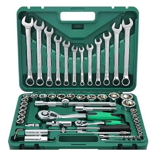 Automobile Maintenance Tool Casing Wrench Combination 61 Piece Set Large And Small Flying Sleeve Ratchet Wrench Auto Repair Tool