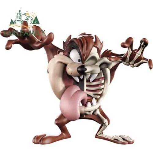 EARLFAMILY 13cm x 10.6cm for Taz Skull Fine Decal Waterproof Scratch-proof Car Sticker 3D Funny Occlusion Scratch JDM Decoration