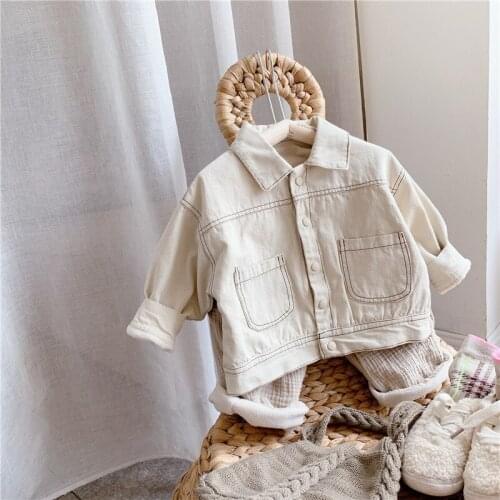 New Winter Toddlers Kids Thicken Warm Jackets Korean Style Pure Color Children Casual Coats