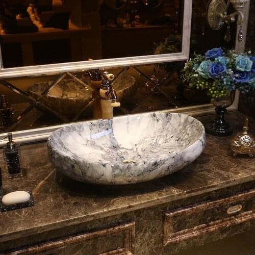 Oval Rectangle Jingdezhen ceramic sanitary art counter basin wash basin lavabo sink Bathroom sink china antique ceramic sink
