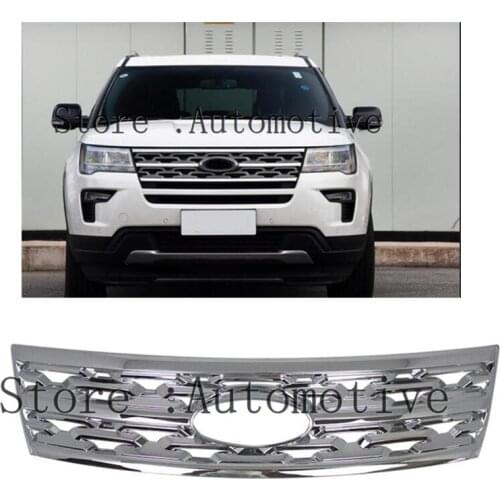 For Ford Explorer 2018 2019 ABS Chrome Front Center Grille Grill Cover Trim