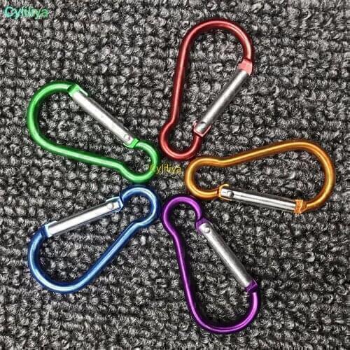 By DHL 2000Pcs NO.5 Aluminum Climbing Carabiner Key Chain Clip Outdoor Camping Keyring Snap Hook Water Bottle Buckle Travel Kit
