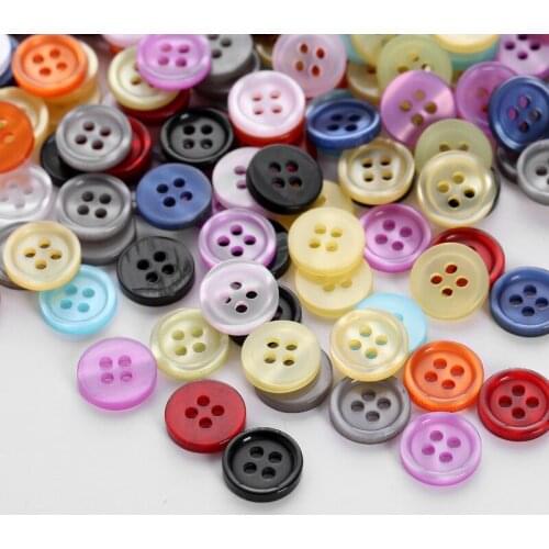24Pcs/Lot New 4 Holes Simplicity Round Mixed Color Resin Sewing Buttons Scrapbooking DIY Apparel Accessories Home Decoration