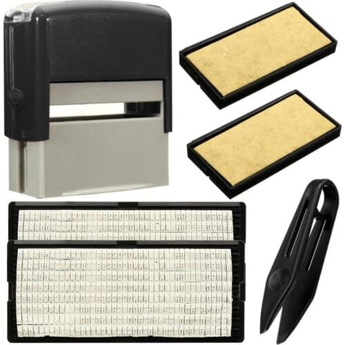 DIY Personalised Inking Rubber Stamp Kit Customised Business Name Address