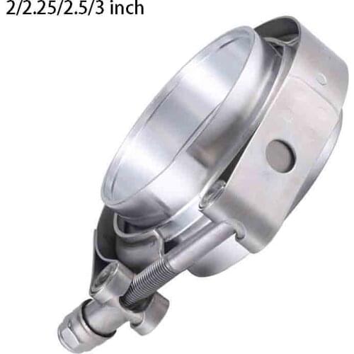 V Band Clamp 2/2.25/2.5/3 inch Turbo Exhaust V-Band Clamp Stainless Steel Male/Female Flange Kit