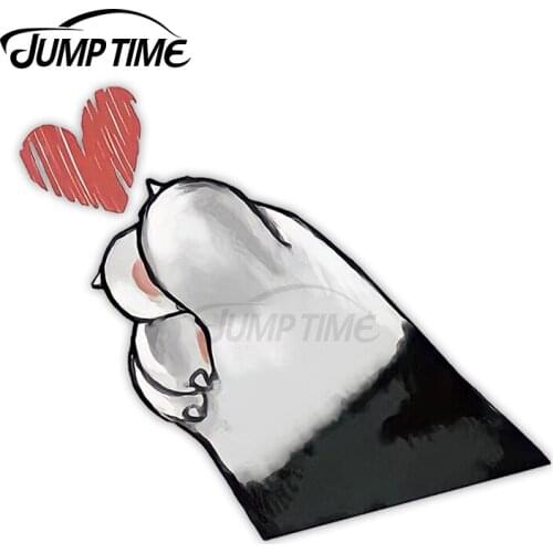 Jump Time 13cm x11.8cm Car Sticker Love Cat Paw Decals Creative Motorcycle Surfboard SUV JDM Waterproof Vinyl Car Accessories