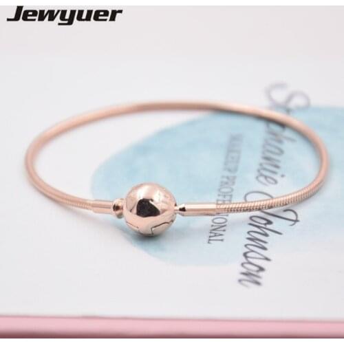 925 sterling silver jewelry Essence style bracelets with rose fit small hole beads charms DIY making bracelets for women EYL005